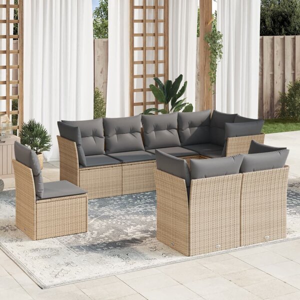 VidaXL Polyrattan Kerti Ülőgarnitúra - Bézs - 8 részes