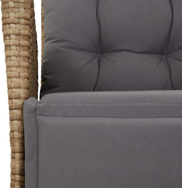 VidaXL 9 részes vegyes bézs polyrattan kerti étkezőgarnitúra párnákkal