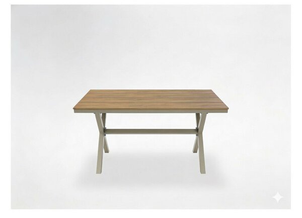 Alumínium kerti asztal 150 × 90 × 74 cm
