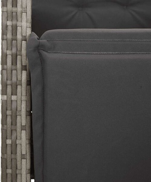 Polyrattan Kerti Étkezőgarnitúra - 7 Személyes - Szürke