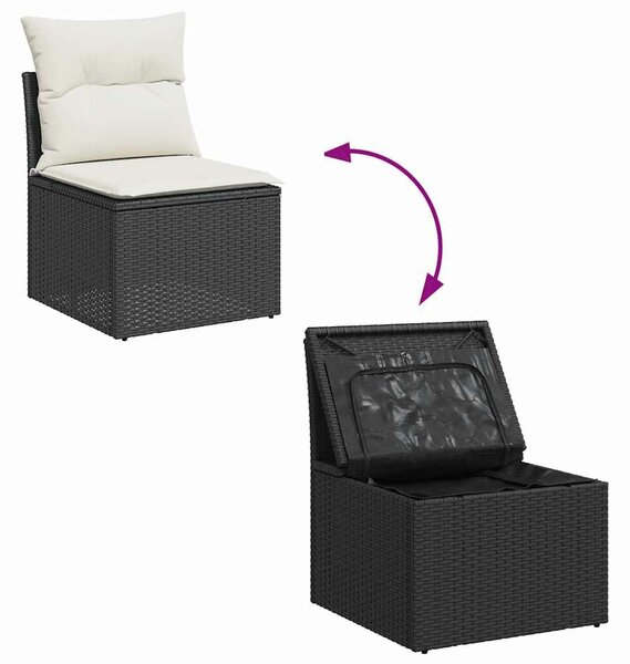 VidaXL Polyrattan Kerti Ülőgarnitúra - 10 részes - Fekete