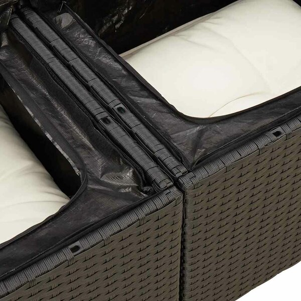 VidaXL Polyrattan Kerti Ülőgarnitúra - 10 részes - Fekete