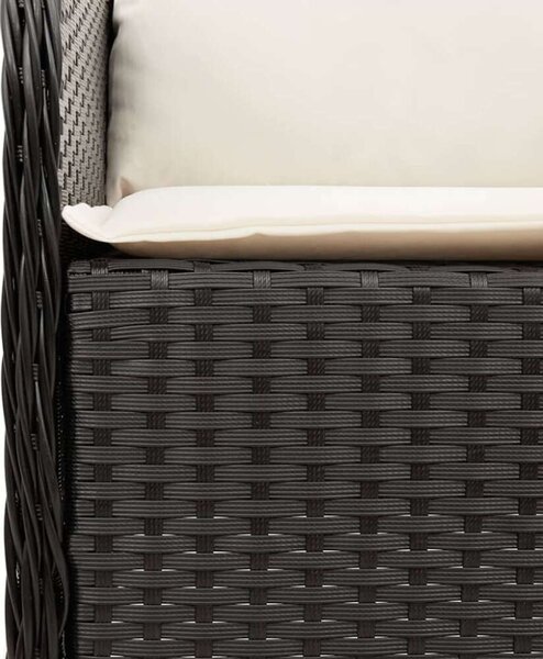 VidaXL Polyrattan Kerti Étkezőgarnitúra - 9 részes - Fekete