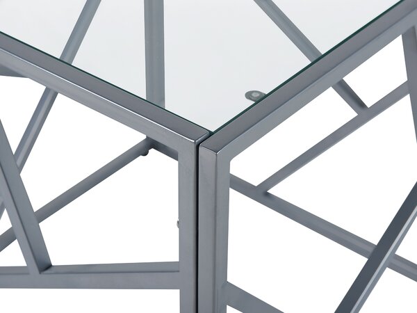 Kisasztal ORLAND Üveg Ezüst