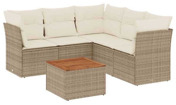 VidaXL Polyrattan Kerti Ülőgarnitúra - 6 részes - Bézs