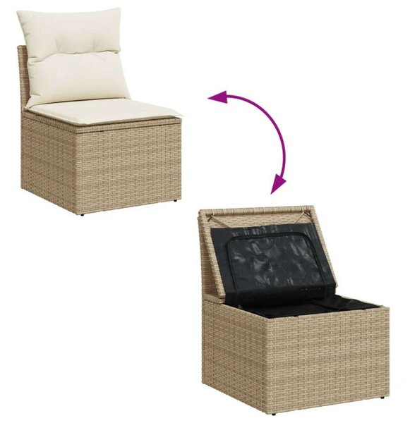 VidaXL Polyrattan Kerti Ülőgarnitúra - 6 részes - Bézs