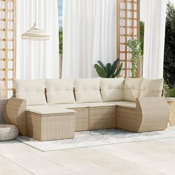 VidaXL Polyrattan Kerti Ülőgarnitúra - 6 részes - Bézs