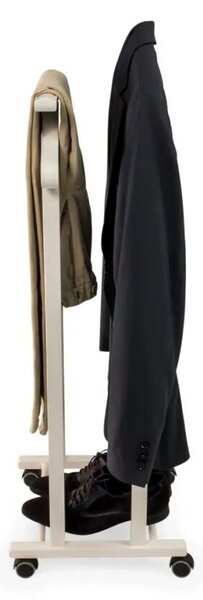 Arredamenti Italia ruha- és kiegészítő tartó, Trendy, 102x44 cm, 2 ing/zakó/blúz tartó, nadrágtartó, beépített felső polc, tömör bükkfa szerkezet, hatékony tárolás, praktikus design, csúszásg