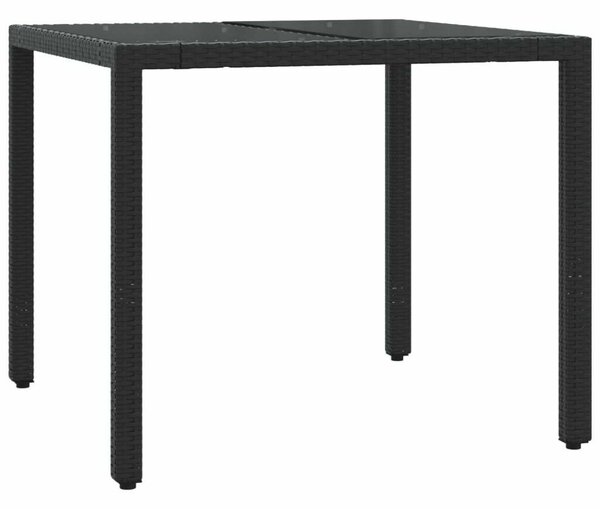 Polyrattan Kerti Étkezőgarnitúra - 5 részes - Fekete