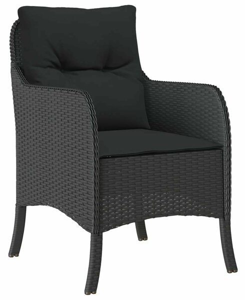Polyrattan Kerti Étkezőgarnitúra - 5 részes - Fekete
