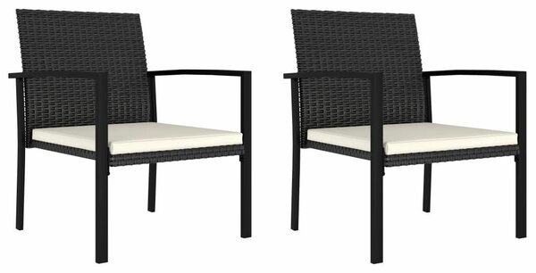 3 részes fekete polyrattan kerti étkezőgarnitúra (3065705)