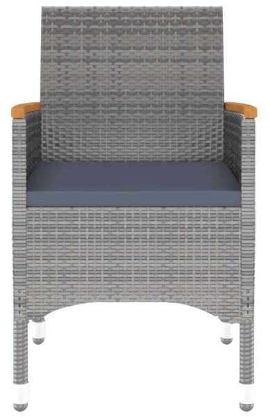 VidaXL 3 részes szürke polyrattan kerti étkezőgarnitúra
