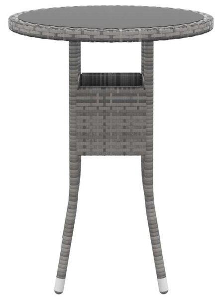 VidaXL 3 részes szürke polyrattan kerti étkezőgarnitúra