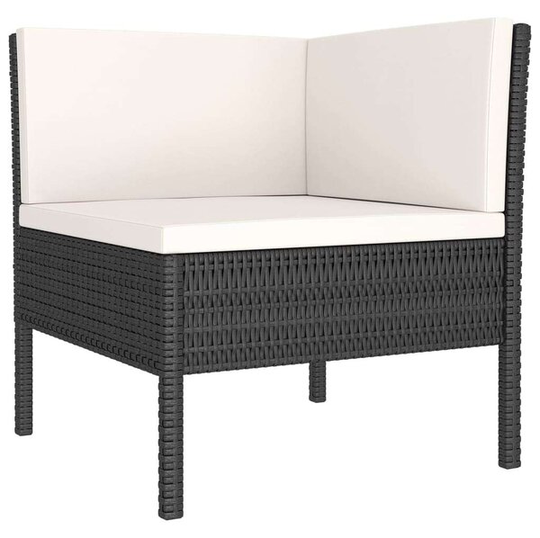 VidaXL Polyrattan Kerti Ülőgarnitúra - 5 részes - Fekete