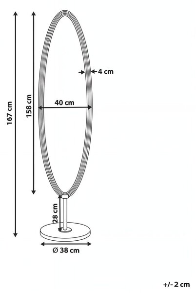 Állótükör LOUVIGNY 167 cm Fekete