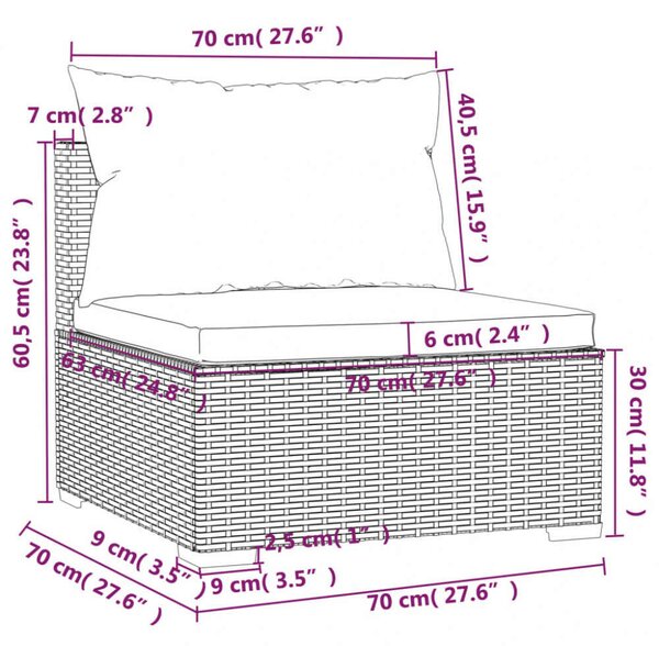 VidaXL Polyrattan Kerti Ülőgarnitúra - 4 részes, Szürke