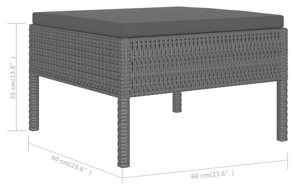 Polyrattan Kerti Ülőgarnitúra - 6 részes - Fekete