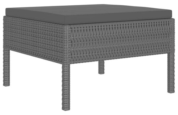 Polyrattan Kerti Ülőgarnitúra - 6 részes - Fekete