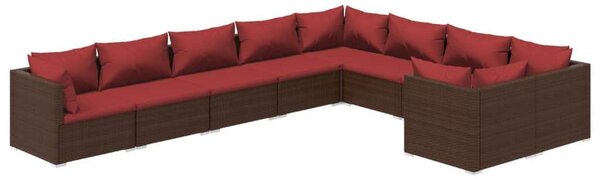 VidaXL Polyrattan Kerti Ülőgarnitúra - Barna - 9 részes