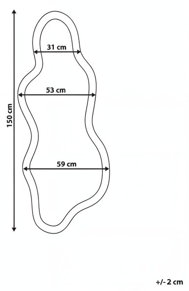 Falitükör MONTVALEN 59 cm 150 cm Császárfa Világosbarna