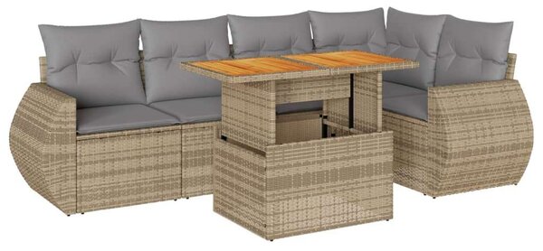 VidaXL Polyrattan Kerti Ülőgarnitúra - 6 részes - Bézs