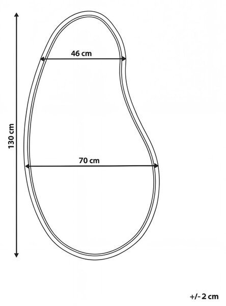 Falitükör CABIDOS 70 cm 130 cm Császárfa Világosbarna