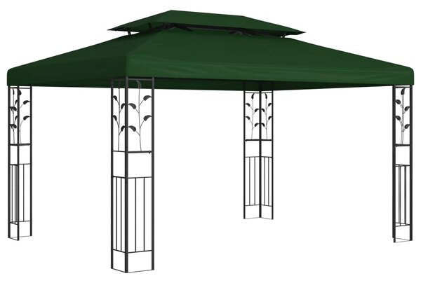 VidaXL Pavilon 3,97 x 2,96 x 2,68 m Zöld Poliészter és acél