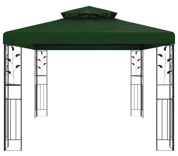 VidaXL Pavilon 3,97 x 2,96 x 2,68 m Zöld Poliészter és acél