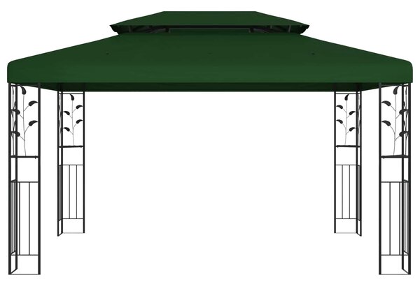 VidaXL Pavilon 3,97 x 2,96 x 2,68 m Zöld Poliészter és acél