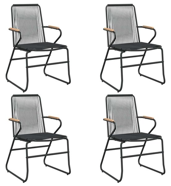 VidaXL 5 részes fekete PVC rattan kerti étkezőgarnitúra