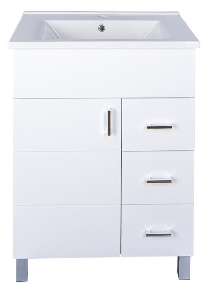 VivaStyle KARINA 85 lábon álló fürdőszobabútor 3 fiókos Sanovit ATRIA 9085 mosdóval 85 x 45,5 cm