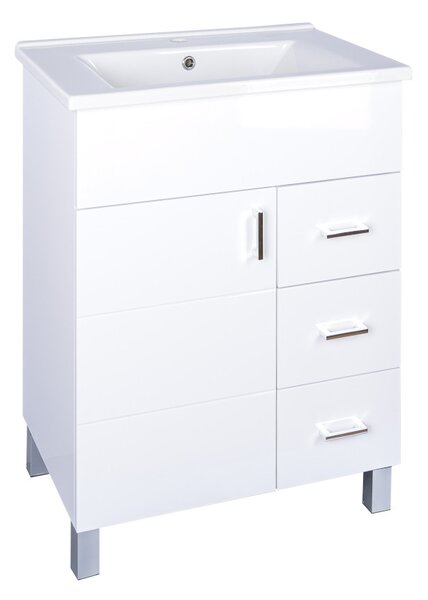VivaStyle KARINA 85 lábon álló fürdőszobabútor 3 fiókos Sanovit ATRIA 9085 mosdóval 85 x 45,5 cm