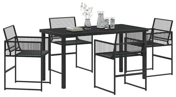 Kert étkező szett 5 pcs Fekete polirattan