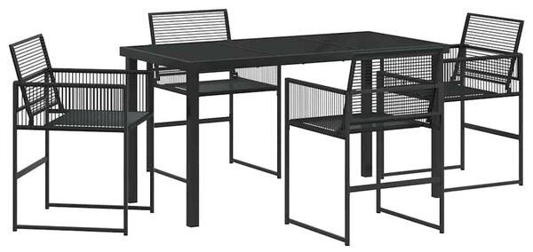 Kert étkező szett 5 pcs Fekete polirattan