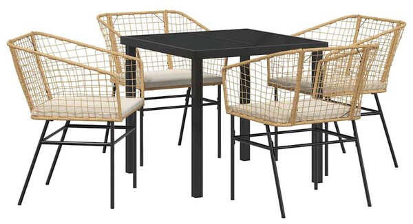 Kert étkező szett 5 pcs Barna polirattan