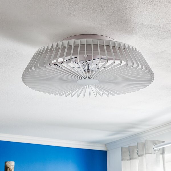 Himalaya LED mennyezeti ventilátor, alkalmazás, távirányító, fehér Mantra Iluminación, Himalaya, dimmable, Fehér, Nappali, Fém, Modern
