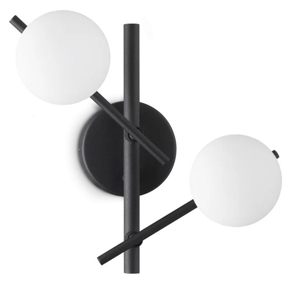 ATLAS modern falilámpa, kettes, fekete