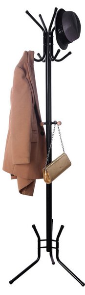 SONGMICS Elegáns Fém Ruhafogas Állvány 12 Akasztóval 176 cm Fekete