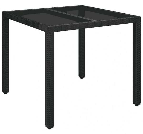 VidaXL Kerti Étkezőgarnitúra - 3 részes - Fekete Polyrattan