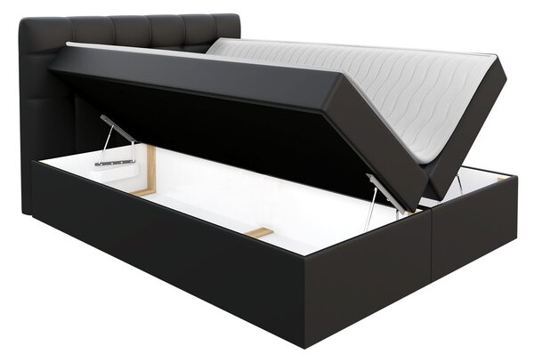 Franciaágy Boxspring Maddox (180x200) (öko-bőr Soft 011 + fekete)