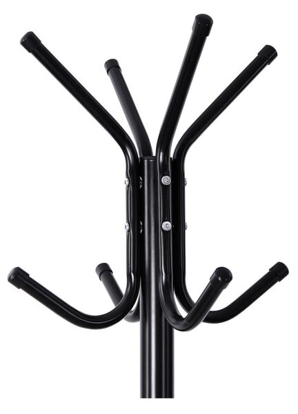 SONGMICS Elegáns Fém Ruhafogas Állvány 12 Akasztóval 176 cm Fekete
