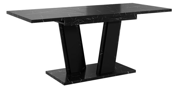 Asztal Goodyear 139, 75x80cm, Fekete márvány, Fekete
