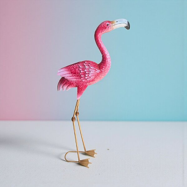 Pink Flamingó – fém kerti dísz