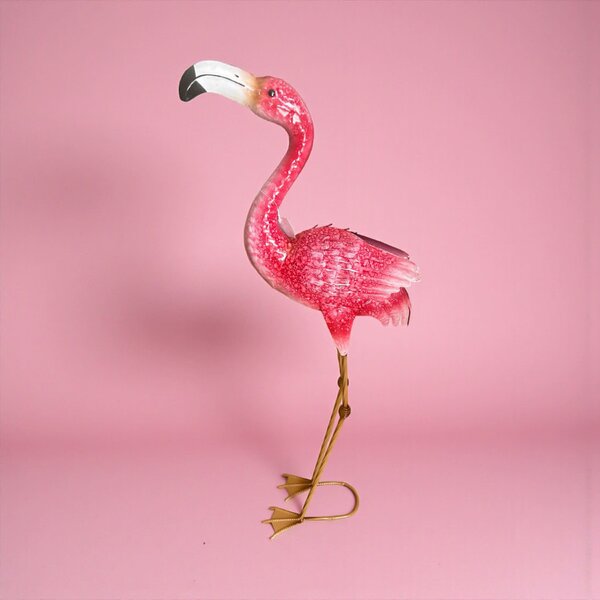 Pink Flamingó – fém kerti dísz