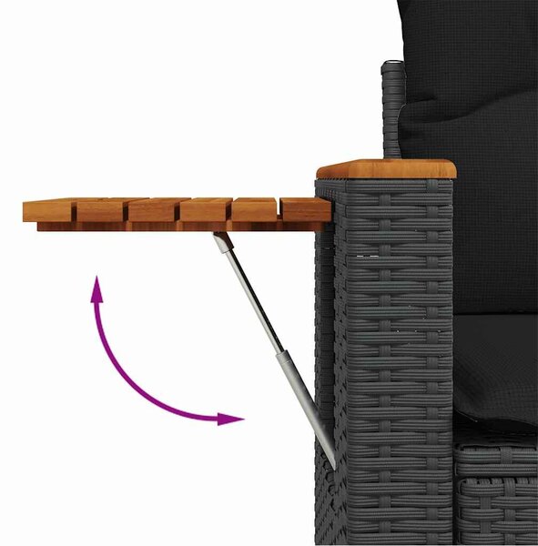VidaXL Polyrattan Kerti Ülőgarnitúra - 6 részes - Fekete