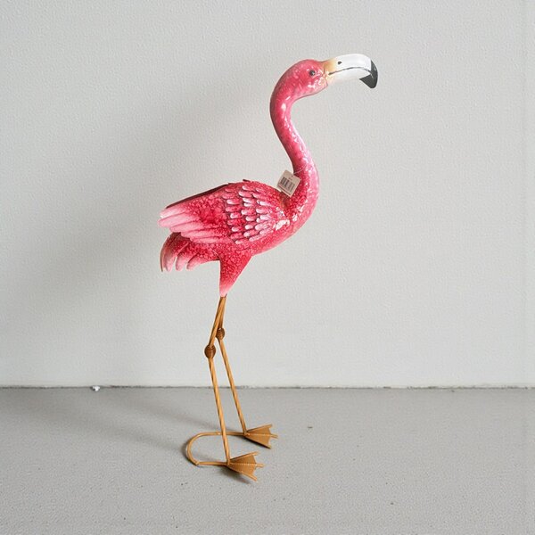 Pink Flamingó – fém kerti dísz