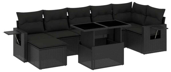 VidaXL Polyrattan Kerti Ülőgarnitúra - 8 részes - Fekete