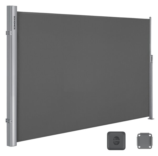 SONGMICS Prémium Oldalsó Napellenző 160 x 400 cm Füstszürke Teraszárnyékoló