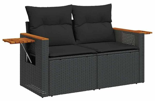 VidaXL Polyrattan Kerti Ülőgarnitúra - 8 részes - Fekete