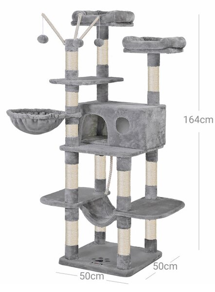 FEANDREA XXL Macskabútor 164 cm Világosszürke
